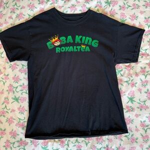 black boba king monkey logo crewneck tshirt